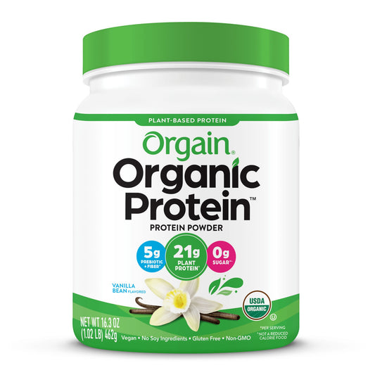 Orgain Organic Plant Based Protein Powder, Sweet Vanilla Bean (1X1.02 Lb  )-0