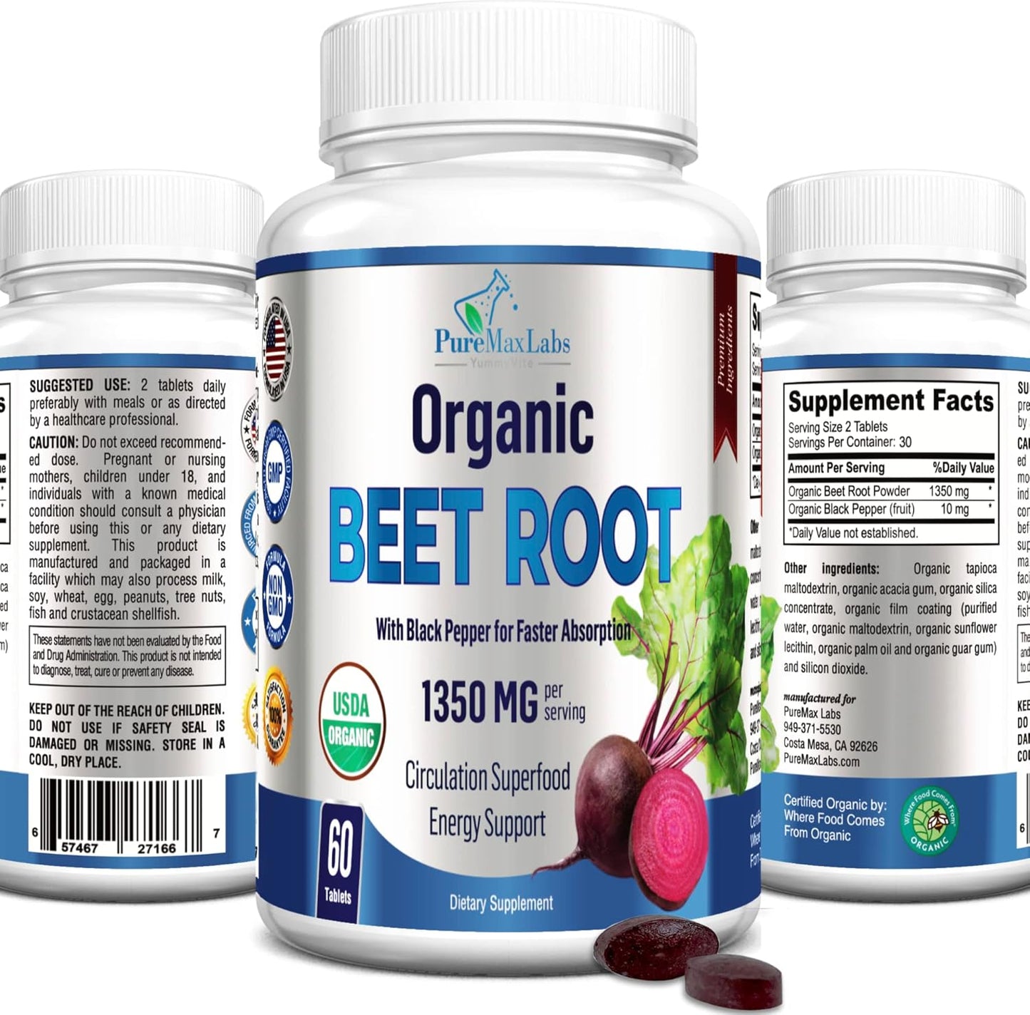 Organic Beet Root Powder Tablets